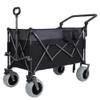 Heavy-Duty Folding Wagon Cart with All-Terrain Balloon Wheels, Ergonomic Adjustable Handle, and Large 300L Capacity for Outdoor Transport (Black+ Gray + Steel-1) view 1