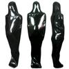 xxoiuw Chest Entry Black Latex Sleeping Bag Chest Zipper Body Bag Rubber Sleep Sack Open Nose Holes (Female, Small) view 1