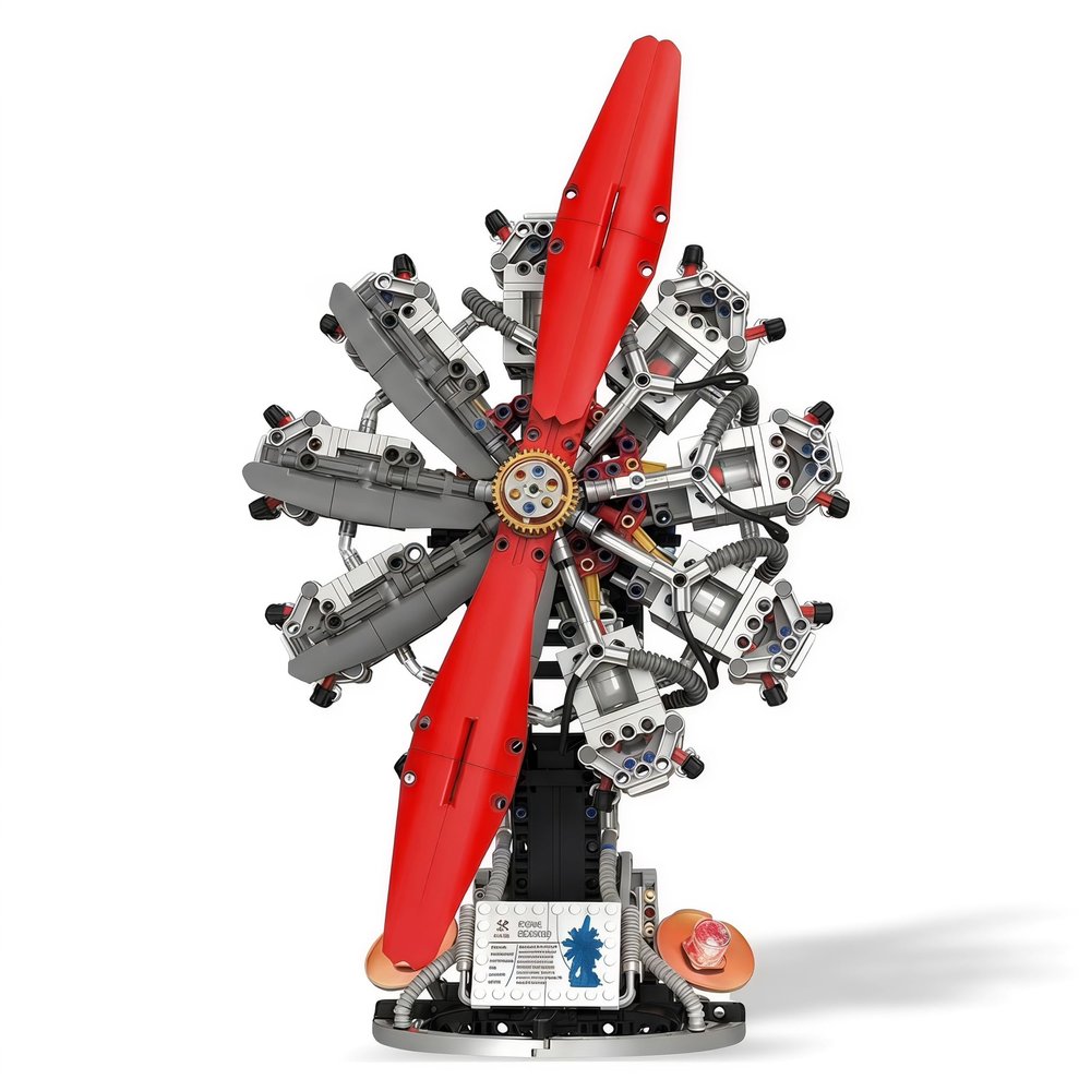 AoreSpty 9-Cylinder Radial Engine Model Kit, 1100-Piece Electric STEM Model Building Kits for Adults, Engineering Kit for Kids Ages 14+, Aviation Tech Gift for Teens