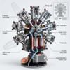 AoreSpty 9-Cylinder Radial Engine Model Kit, 1100-Piece Electric STEM Model Building Kits for Adults, Engineering Kit for Kids Ages 14+, Aviation Tech Gift for Teens view 2