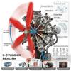 AoreSpty 9-Cylinder Radial Engine Model Kit, 1100-Piece Electric STEM Model Building Kits for Adults, Engineering Kit for Kids Ages 14+, Aviation Tech Gift for Teens view 3