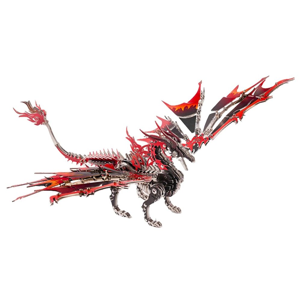 3D Metal Puzzle for Adults, 3D Metal Dragon Model, DIY Mechanical Steampunk Dragon Puzzle, Fire-Breathing Mechanical Dragons, Brain Teaser Puzzles & Desk Decor Collectible Gift for Adults, 200+PCS