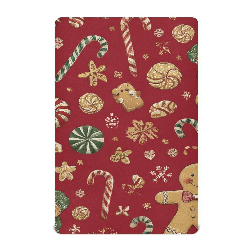 Tatenale Christmas Gnome Gingerbread Candy Canes Crib Sheets for Girl Boys Pack and Play Sheets Neutral Fitted Standard Toddler Mattress Crib Sheet Soft Breathable 52x28x9in Extra Deep Pocket