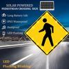 Solar-Powered LED Pedestrian Crossing Sign - 30" Rust-Proof Aluminum Traffic Sign with Flashing Lights for Enhanced Street Safety and Visibility view 2