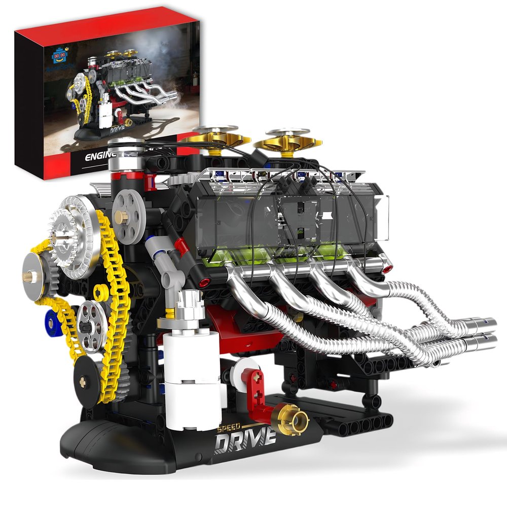 AoreSpty V8 Engine Model Kit 1:4 Scale, 659-Piece Hand-Cranked STEM Model Car Kits for Adults, DIY Kits for Adults & Teens, Gift for Car Enthusiasts Ages 14+
