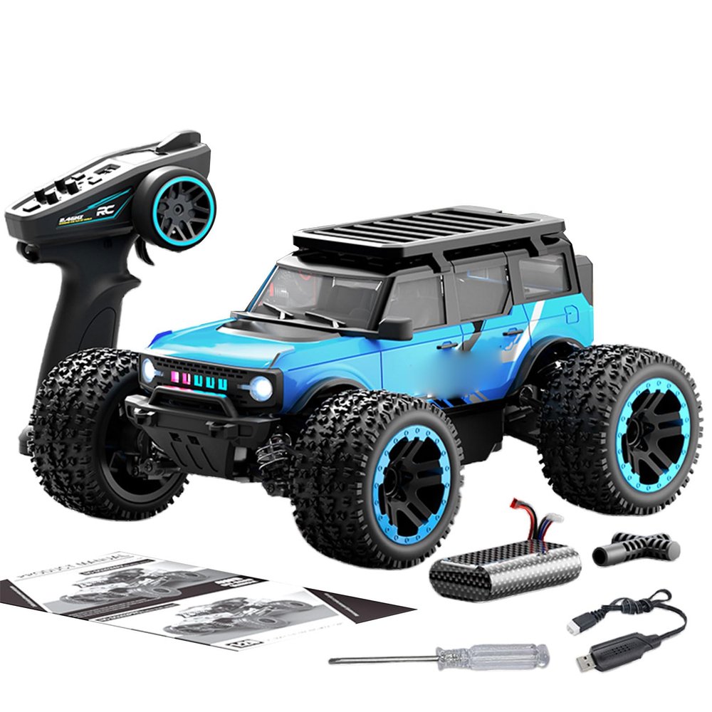 Alomejor RC Crawler, High Speed Brushless Motor High Speed Car 2.4GHz All Terrain Vehicle with LED Lights for Adults