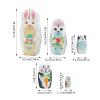Easter Bunny Nesting Dolls, Educational Toy Set, Wooden, Russian Nesting Dolls, Spring Party Decorations, Charming Easter Design, for Kids Home Living Room Bedroom Playroom view 3