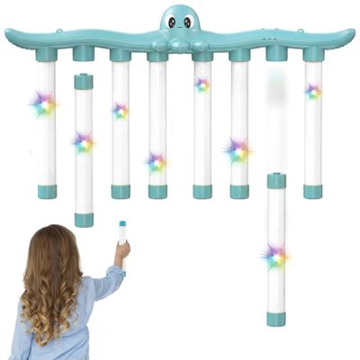 NASSMOSSE Reflex Challenge Game - Fun Family Game for Hand Eye Coordination Training, Adjustable Speed Catching Sticks Toy with Lights, USB Rechargeable for Kids and Adults, Blue