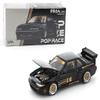 1:64 Diecast Model Car Compatible with Nissan Silvia S13 Pandem Black Limited Edition by Pop Race PR640289 view 1