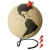 Deskium World Globe with Push Pins, 5.9 in Cork Globe, Black Map, Metal Base, Home Office Decor, Ideal Gift view 1