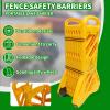 13 Foot Portable Driveway Fence Safety Barriers, Folding Portable Barricade Fence, Mobile Safety Barricade with Wheels, Durable Plastic Isolation Safety Barrier for Construction Traffic Control view 4