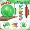 Lenwen 200 Pcs Kids Knobby Balls 5.5 Inch Soft Bouncy Balls Bulk for Toddlers Inflatable Sensory Toys with Air Pump Spiky Massage Stress Toys for Kindergarten Playground Backyard Pool, 5 Color view 2