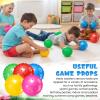 Lenwen 200 Pcs Kids Knobby Balls 5.5 Inch Soft Bouncy Balls Bulk for Toddlers Inflatable Sensory Toys with Air Pump Spiky Massage Stress Toys for Kindergarten Playground Backyard Pool, 5 Color view 3