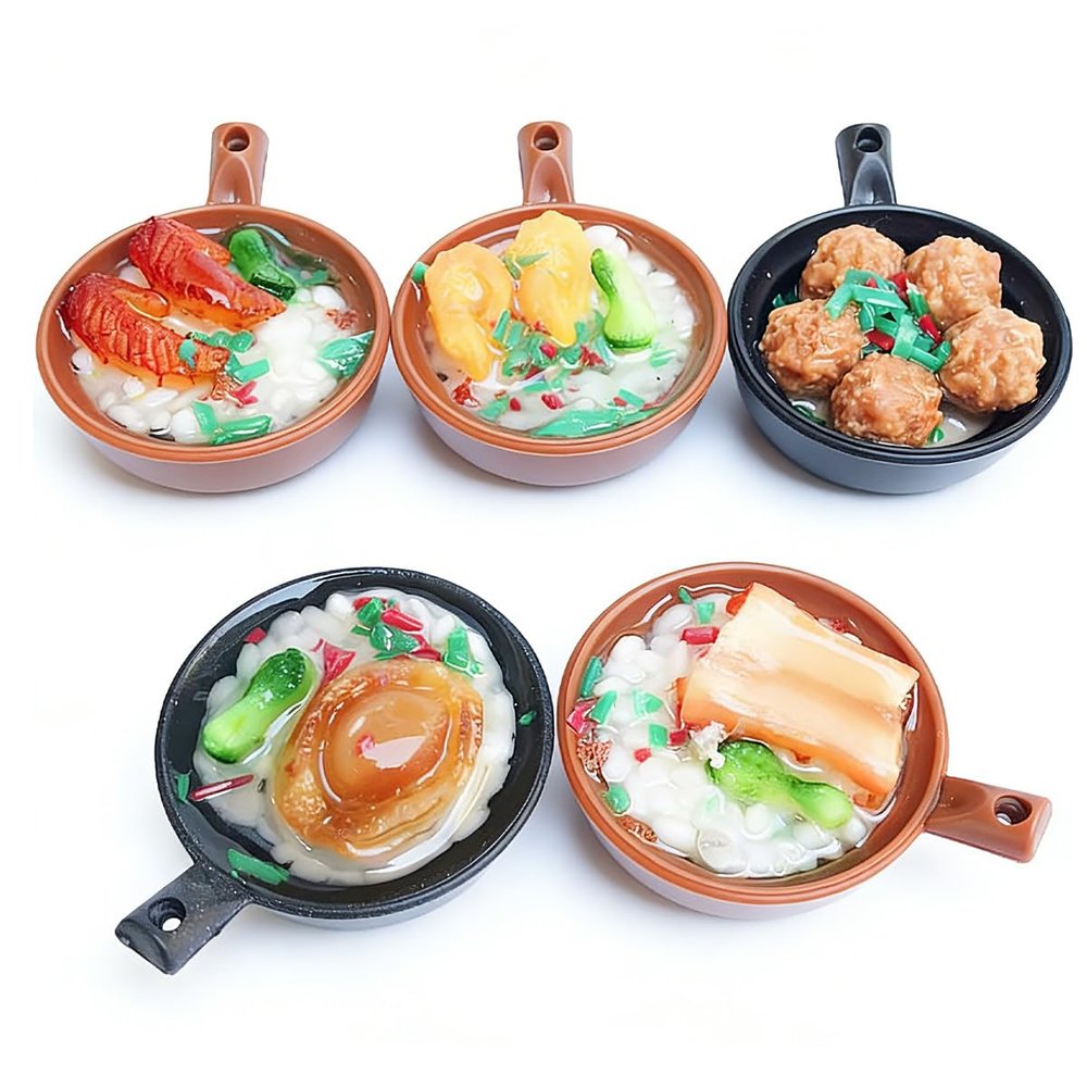 Mini Dollhouse Accessories Set, 1:12 Scale Tiny Miniature Decor for Doll House Furniture DIY (FiveDishes)