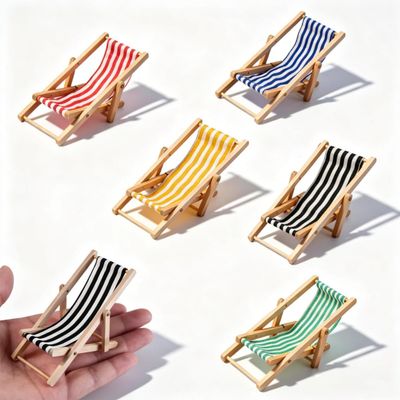 5 PCS Mini Beach Chair, Mini Dollhouse Accessories Set, 1:12 Scale Tiny Miniature Decor for Doll House Furniture DIY (MiniBeachChair)