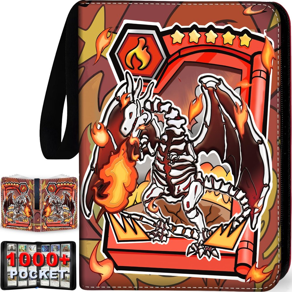 1008 Card Binder 9 Pocket (Bone of CHAR) 3-Ring Trading Card Binder with 56 Page Removable Sleeves, High Storage Trading Card Holder Collection Card Album Carrying Organizer Case for TCG Cards