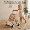 Wooden Baby Walker with Wheels, Baby Push Walker Activity Center for Babies 18 Months+, Montessori Walking Toy for Learning to Walk, Toddler 1st Birthday Gift view 2
