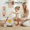 Wooden Baby Walker with Wheels, Baby Push Walker Activity Center for Babies 18 Months+, Montessori Walking Toy for Learning to Walk, Toddler 1st Birthday Gift view 3