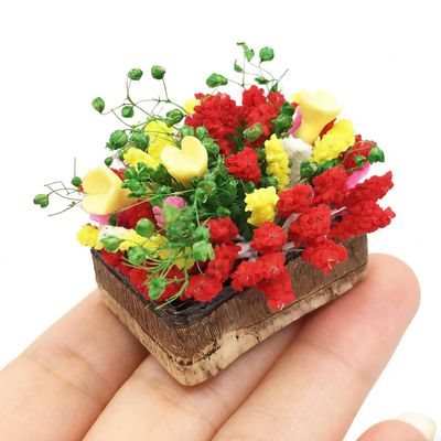 Mini Dollhouse Accessories Set, 1:12 Scale Tiny Miniature Decor for Doll House Furniture DIY (MiniFlowerPot)