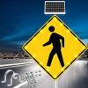 Solar LED Pedestrian Crossing Sign 24" & 30" - Solar-Powered Traffic Alert Light, Aluminum Blinking Safety Sign for Crosswalks & Neighborhoods, Enhance Road Safety view 1