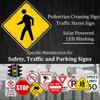 Solar LED Pedestrian Crossing Sign 24" & 30" - Solar-Powered Traffic Alert Light, Aluminum Blinking Safety Sign for Crosswalks & Neighborhoods, Enhance Road Safety view 2