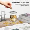 3.9D X 4.7H, Change Bank Jars Fit All Us, Clear Plastic Coin Storage Jars, 4 Packs Coin Bank Jars with Slotted Lid, for Piggy Banks, Raffle Tickets view 4