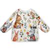 SUABO Kids Art Smock Sleeved Bib Long Sleeve Easter Rabbit Leaf Child Painting Apron for Eating view 1