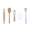 HLS maoyi Montessori Daily Life Kitchen Set, Children's Baking Set with Rolling Pin, Whisk, Silicone Brush,L view 2