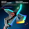 2026 New Dual Axe Blade Interstellar Spark Battle Blade, New Dual Mode LED Light Blades 7 Color Change, One Button Switch Combine Design USB Rechargeable Cosplay Gift Toy (Red*2) view 2