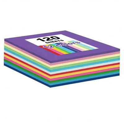 120 Sheets Construction Paper Assorted Colors for Art Craft Drawing 12"x 17.3", 80gsm Colored Craft Paper Medium Weight for Arts Party Decoration