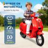 24V Electric Moped Scooter for Kids 8-14 - Motorcycle for Kids with LED Light - Electric Scooter with Seat for Children view 2
