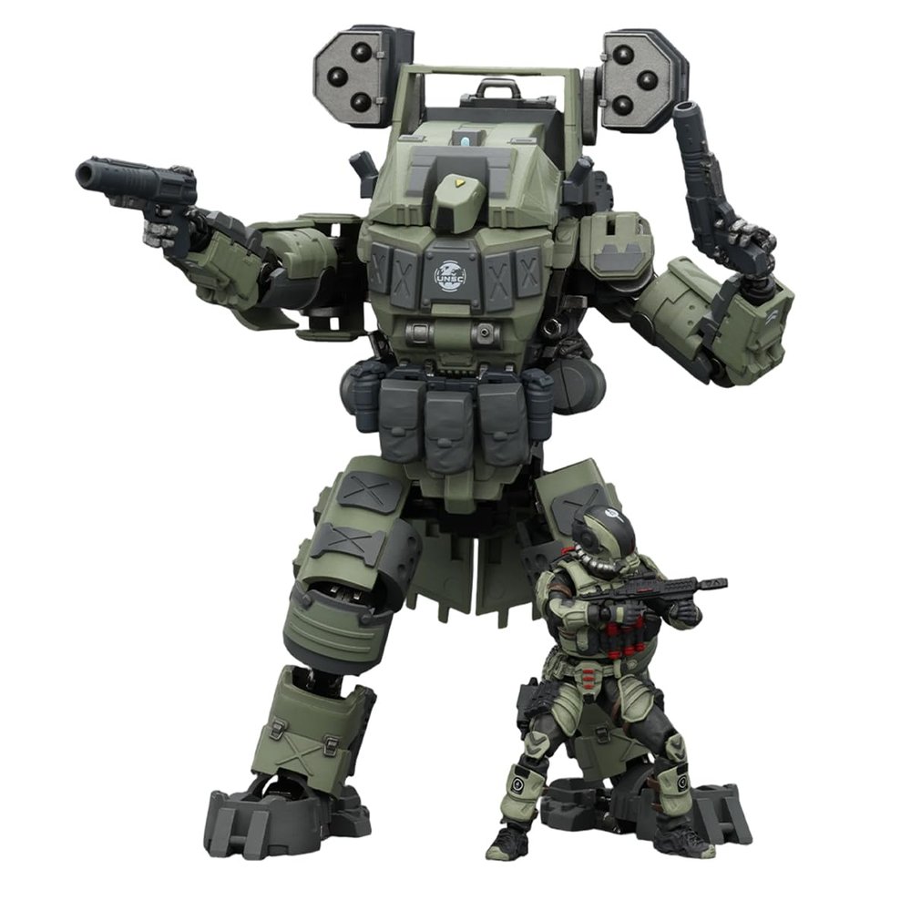 JOYTOY 1/25 Action Figure Dark Source - APOC Series Iron Assault Fire Support Mech & Steel Ride Corps Assaulter Marco Birthday Gifts 15age+ (Requires Assembly)