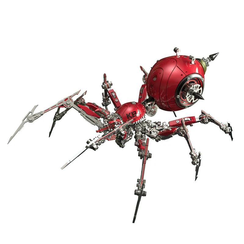 3D Metal Mechanical Spider Model Kit, Stainless Steel High-Difficulty DIY Assembly with 600+ Parts, Industrial Desk Display, Adult Collector Model