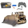 Authticar RC Bulldozer, 1:16 Scale D9R Engineer Bulldozer RC Construction Vehicle - 9-Channel 2.4GHz, 360 Rotation, Liftable Blade & Alloy Ripper, LED Lights, Full Function Remote Control Toy view 1