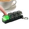 2 Keyboard Fidget Toy Light Up, 4-Button Fidget Keyboard Keychain Stress Relief Toys,Keyboa rd Dec ompression Button Finger Transparent Colorful Clicker for Adults Kids Boy Family Travel Backpack view 2