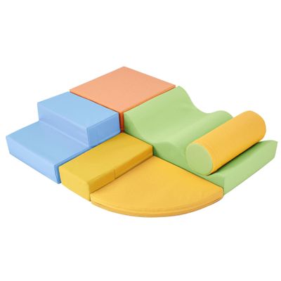 6-in-1 Toddler Foam Climbing Blocks, 6Pcs Colorful Indoor Baby Crawling Blocks, Foam Climbing Set for Toddlers 1-3 Boys & Girls