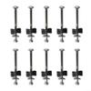 10-Pack Black Screws for Enclosure Poles  3.03 Inch (77mm) Length, 6mm Diameter, Galvanized Steel Replacement Bolts with Spacer Washers, Compatible with Most Round & view 2