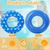 2 Pack Large Inflatable Pool Float for Adults 36 Inch Classic Striped Swim Rings Swimming Pool Tubes for Teens Summer Beach Themed Party (Royal Blue) view 3