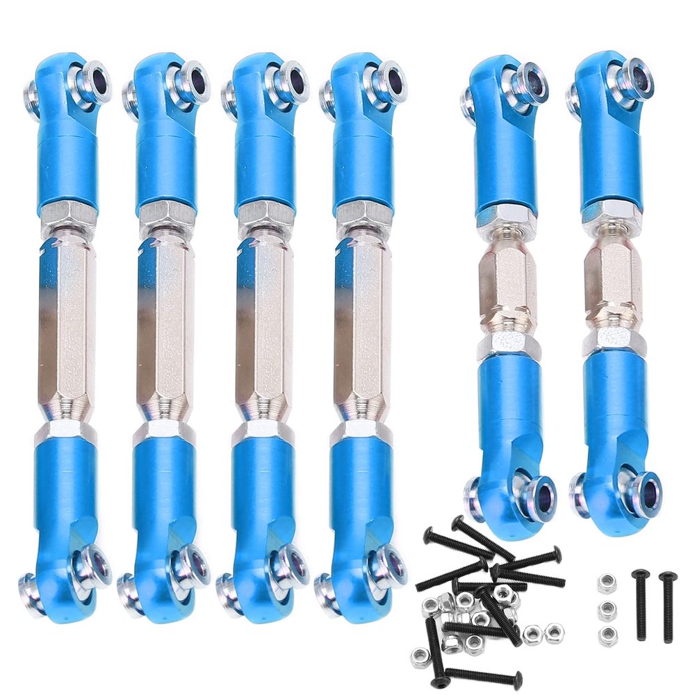 Aluminum Turnbuckle Camber Link Adjustable Camber Link with Rod Ends Upgrade Set for ARRMA Senton 1/10 RC Car (Blue)