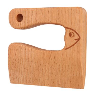 ZJchao Toddler Kitchen Tools, Kids Wooden Cutter Vegetable Fruit Knife Toy Kids Knife Kitchen Set Montessori Tools for Toddlers (Fish)