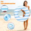 2 Pack Large Inflatable Pool Float for Adults 36 Inch Classic Striped Swim Rings Swimming Pool Tubes for Teens Summer Beach Themed Party (Blue) view 3