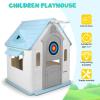 Indoor/Outdoor Playset with Basketball Hoop Dartboard Plastic Playhouse Outdoor Playhouse for 2-5 Years view 3
