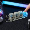2 Keyboard Fidget Toy Light Up, 4-Button Fidget Keyboard Keychain Stress Relief Toys,Keyboa rd Dec ompression Button Finger Transparent Colorful Clicker for Adults Kids Boy Family Travel Backpack view 3