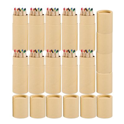 Abaodam 12-box Set Natural Wood Colored Pencils for Drawing Art Supplies Pre-sharpened Short Length Portable Painting Pencils for Classroom and Home Use
