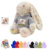 Personalized Stuffed Bunny Plush with Photo Name, Custom Bunny Stuffed Animal for Baby Kids Adults, Soft Long Ear Rabbit Plush as Personalized First Easter Gifts on Easter Christmas, 10 inch view 1