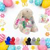 Personalized Stuffed Bunny Plush with Photo Name, Custom Bunny Stuffed Animal for Baby Kids Adults, Soft Long Ear Rabbit Plush as Personalized First Easter Gifts on Easter Christmas, 10 inch view 2