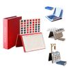 3D Style Magnetic Board Game Book Collection, 4 Assorted Tabletop Games for Adults: Chess, Sea Battle, Four in a Row & Cowboy Theme Word Guessing Game, Bookshelf Edition (Four in a Row) view 1