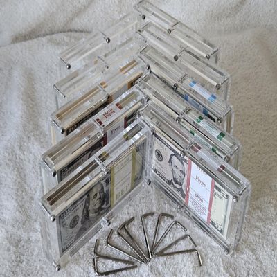 10 Pack Acrylic 100 Pack Bank Note BEP Currency Display Dollar Case Frame Money Holder Money is NOT Included