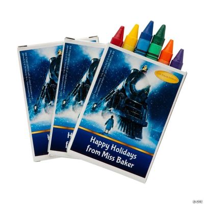 3 1/2" Personalized 6-Color The Polar Express Crayons - 24 Boxes