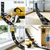 16.4Ft Flexible Race Track for Kids Ages 3+, Patterned Dual-Lane Roll Up Race Track Set with 4 Toy Cars & Suction Cups, Compatible with 1/64 Diecast Cars, Portable DIY Racing Toy (Black) view 3